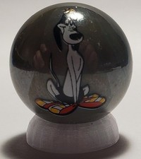 K9 from Marvin the Martian Gray Glass 1" Logo Marble w/ Stand