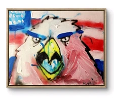 Original Art American 14x11 Street Art Style Abstract Painting on Canvas