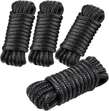 4 PCS 3/8 in 15 FT Boat Dock Lines, Nylon Dock Line Double Braided, Boat Rope