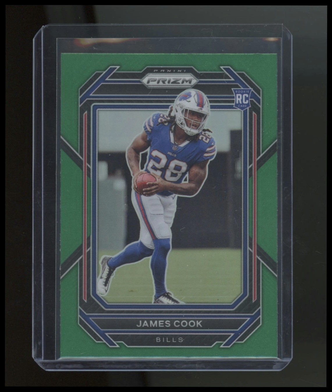 James Cook 2022 Panini Prizm Green Prizm Bills Rookie Card #319