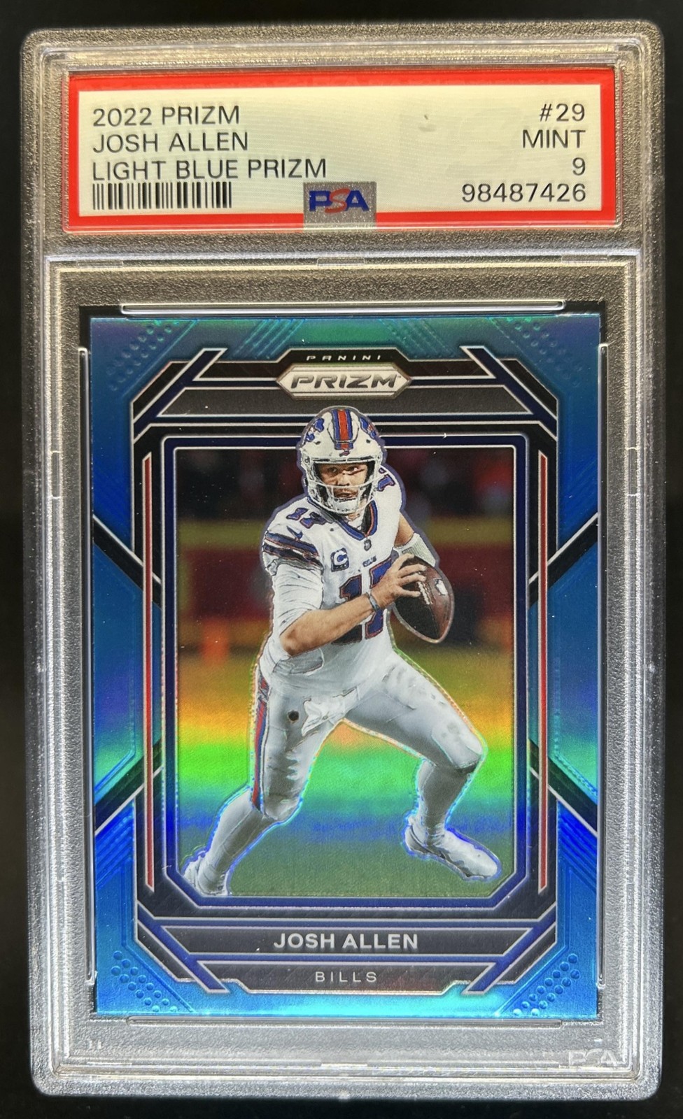 2022 Panini Prizm Josh Allen Light Blue #29 Bills PSA 9 view 1