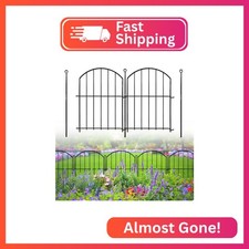 Decorative Garden Fence 17in H x13in W , 26 Pack Rustproof Metal No Dig Fence An