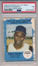 1968 ATLANTIC OIL - ROBERTO CLEMENTE, PB BACK - PSA 1 PR (SVSC) FRESHLY GRADED!
