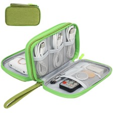 Grass Green Electronic Organizer Travel Case Waterproof Double Layer Bag L