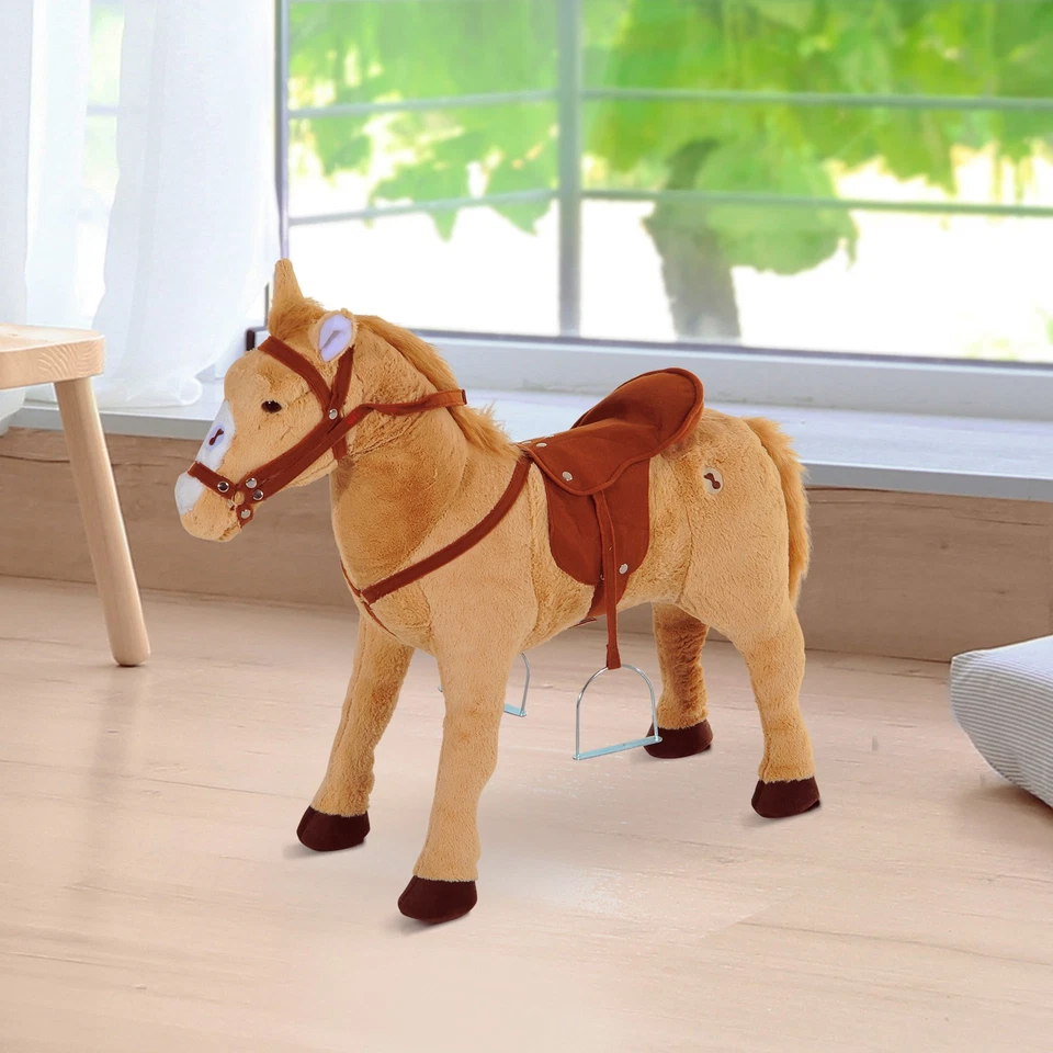 Reitpferd Spielpferd Plüschpferd für Kinder Stehpferd mit Sound Sitz H48 cm - Bild 3 von 4