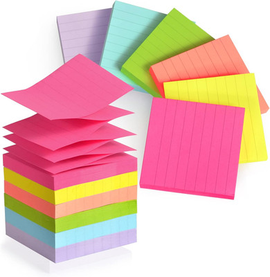 Pop up Sticky Notes 3X3, Easy Post Pop up Notes Refill, Lined Accordion Style Se