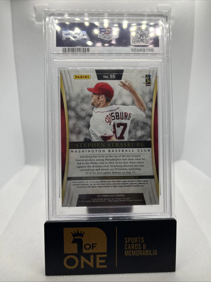 2013 Select - Signatures - PSA 9 - Stephen Strasburg - Nationals  - Image 2 of 2