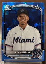 Kevin DeFrank 2025 Bowman 1st Chrome Sapphire Miami Marlins