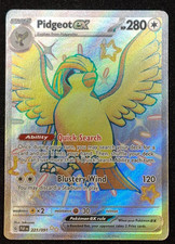 Pidgeot EX, 221/91, Paldean Fates, Shiny Holo Rare, NM