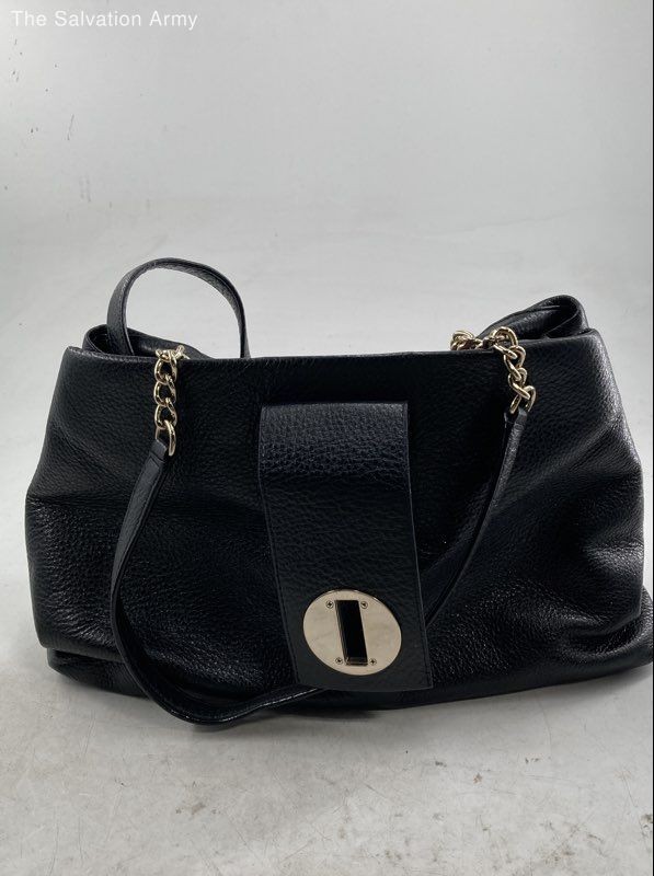 Kate Spade New York Womens Black Leather Pockets Double Handle Shoulder Bag