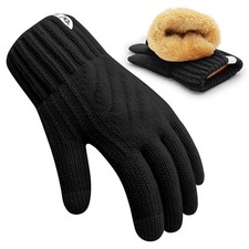 Kids Winter Gloves for Boys Girls, Fleece Lining Knitted Warm Gloves Touchscr...