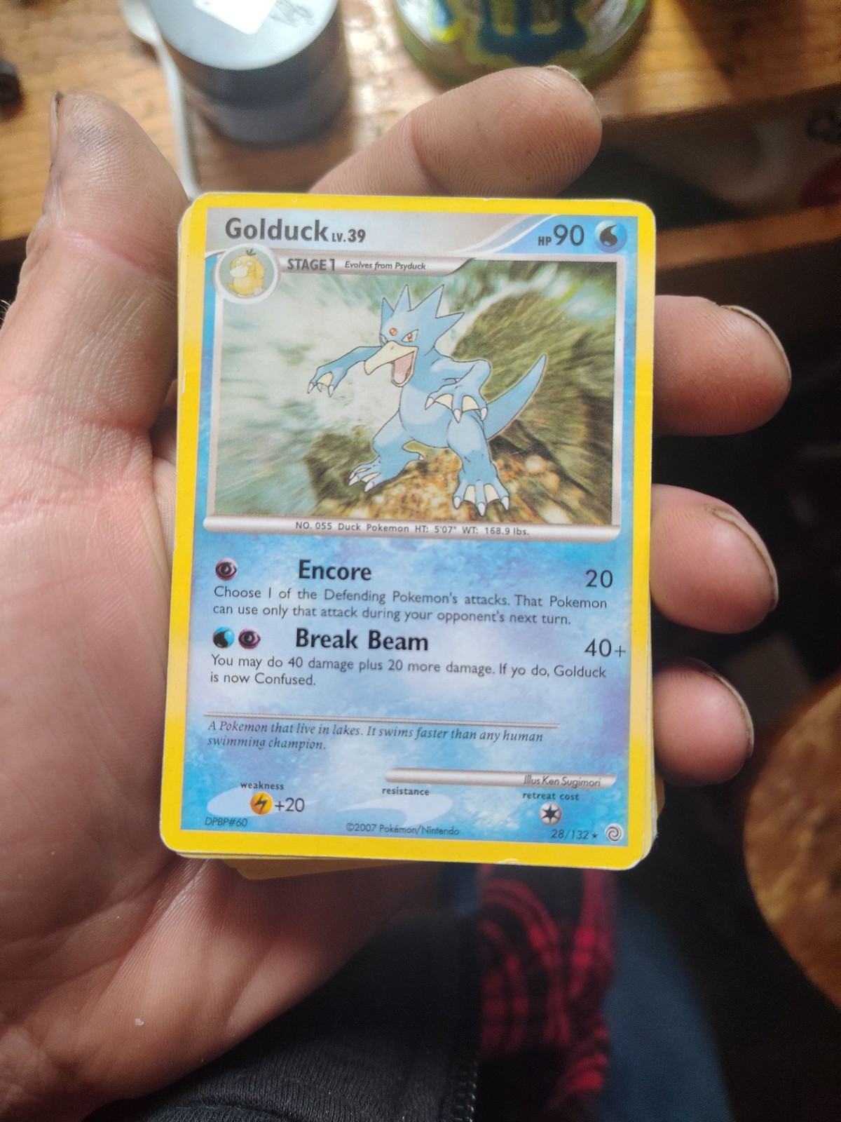 2007 Pokemon Golduck LV.39 28/132 Secret Wonders Reverse Holo Card TCG