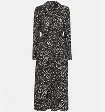 WHISTLES SCRIBBLE BOUQUET MIDI DRESS SIZE 6 WORK OFFICE SMART CASUAL V-NECK BNWT