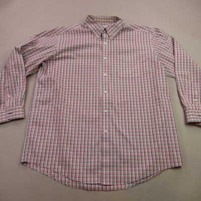 LL Bean Shirt Mens 16.5-33 Long Sleeve  Button Front Plaid Traditional Fit