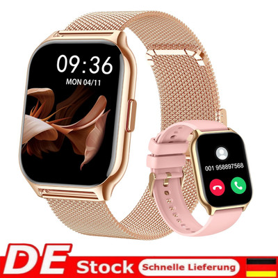 Smartwatch Damen mit Telefonfunktion Bluetooth Armbanduhr für Samsung Android