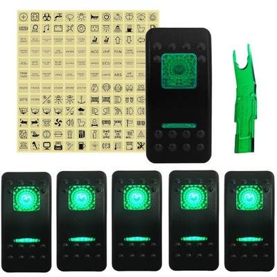 Dual LED Rocker Switch Cover Caps(Blue/Green/Red)for Carling ARB Marine Boat Car