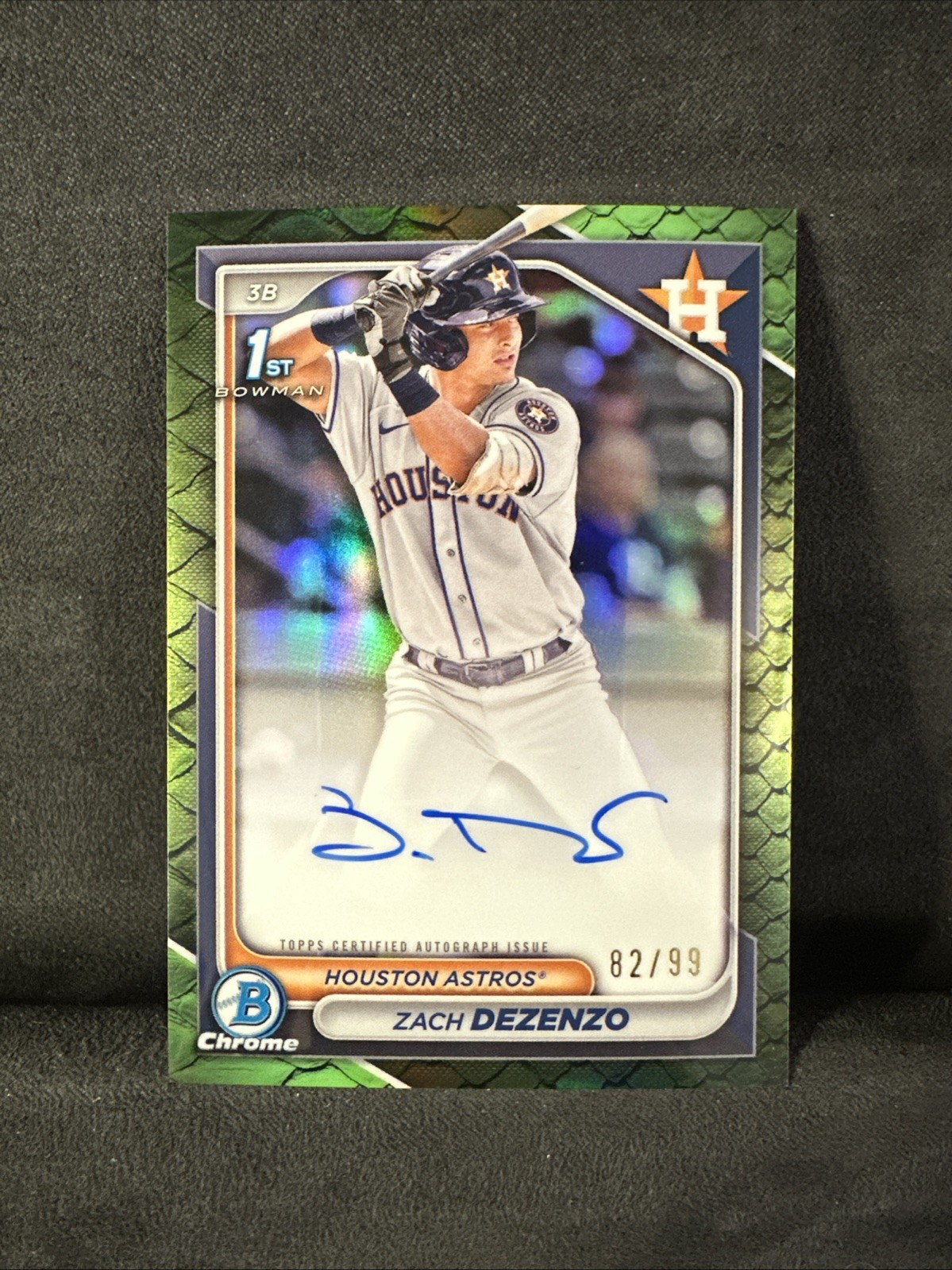 2024 Bowman Chrome Prospects-  Zach Dezenzo #CPA-DZ Green Reptilian /99 (AU, RC)