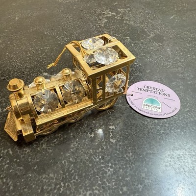 Crystal Temptations 24k Played Train With Swarovski Crystals Figurine