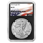 2023 $1 American Silver Eagle NGC MS70 Flag Label Retro Core