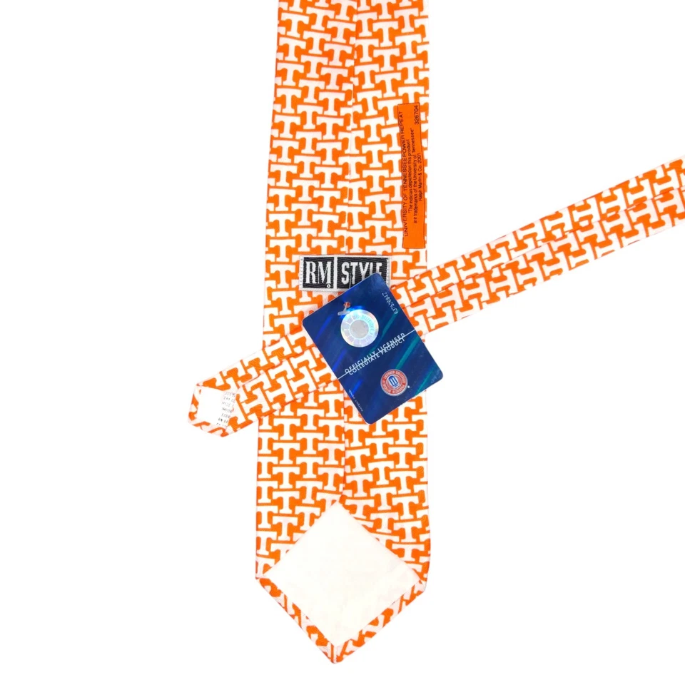 Corbata de seda Ralph Marlin Tennessee Volunteers 3,75 UT VOLS naranja blanca EE. UU. Foto 4 de 4