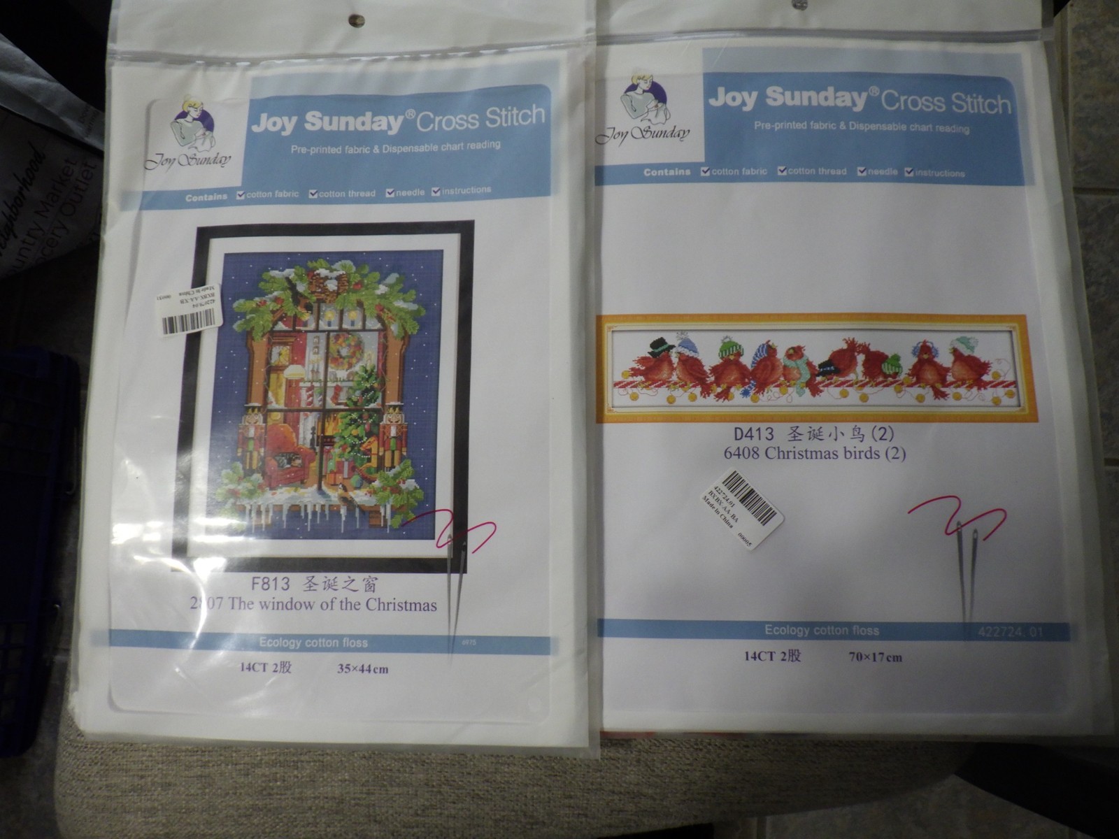 Kit Joy Sunday Christmas Theme 2 14 Ct Kits Nos Sealed