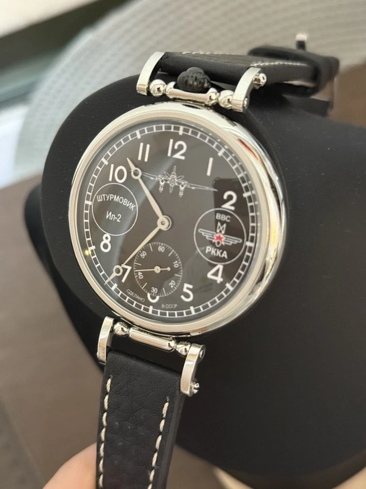 Vintage Watch Mechanical Wrist Molniya Pilot Men's USSR Molnja Aviation Russian - image 4 of 4