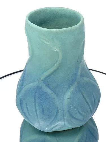 Van Briggle VTG Arts & Crafts Pottery Vase Onion Bulb Ming Blue late teens/1918!