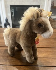 Vintage Steiff Cosy Ferdy Horse Plush Brown White 097522 Button Tag 8  Germany