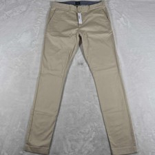 J CREW 250 Skinny Chino Pants Men's 31x34 Beige Casual Stretch Comfort NWT