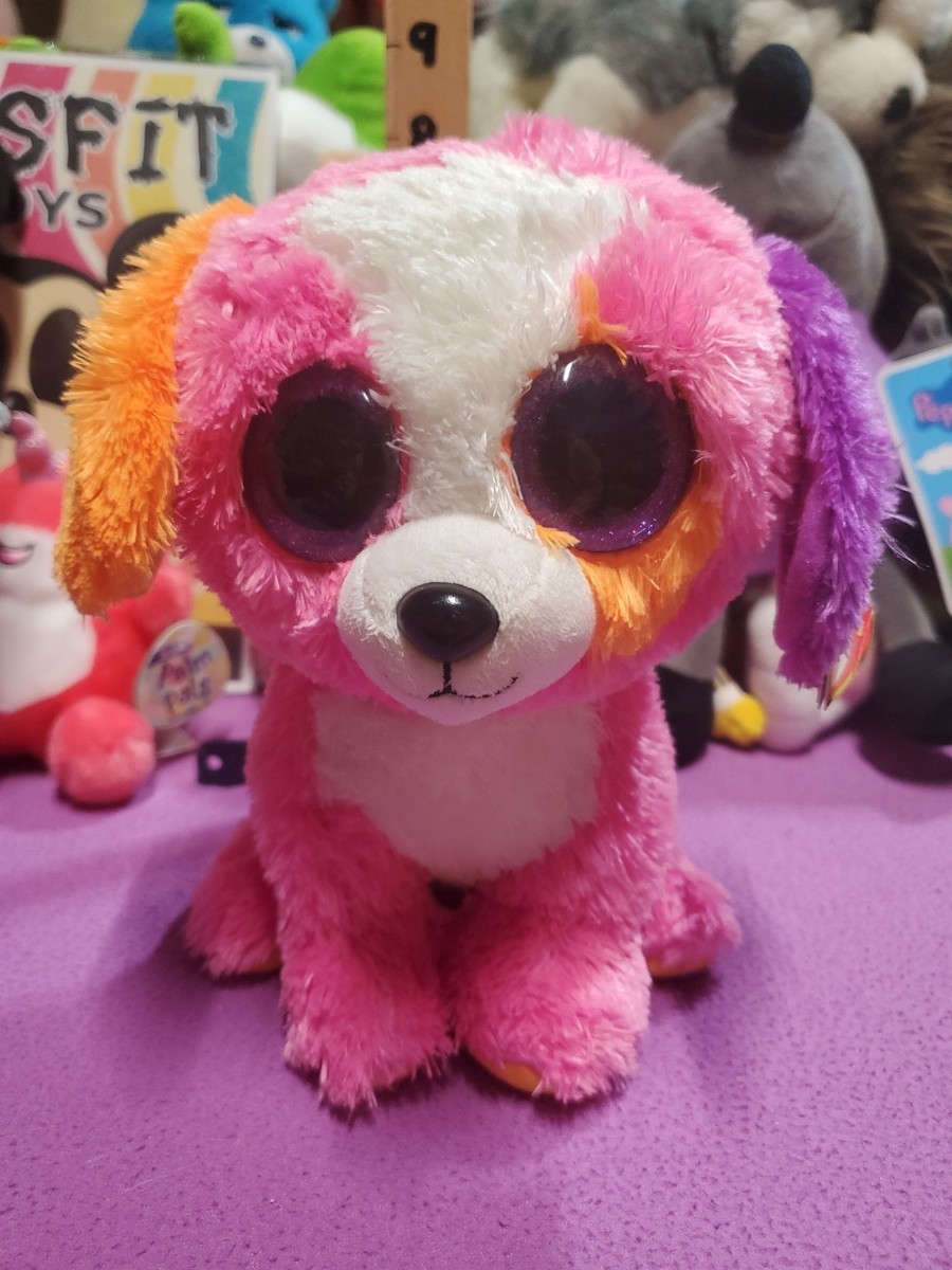 ty beanie boo ty pink and white puppy