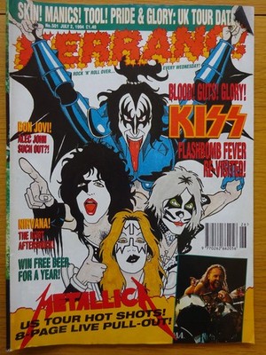 Kerrang 501 Kiss Metallica (8 Page Pull Out USA Tour) Bon Jovi Nirvana