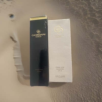 Oriflame Giordani Gold Serum Boost Primer +external Glow Foundation LSF25