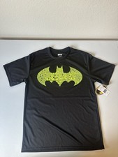 Batman DC Comics New with Tags Boys XL 14/16 T-Shirt S.S. Black Neon Yellow