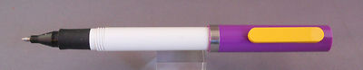 Sheaffer No-Nonsense-Yellow Plastic Clip BP-purple  cap+white barrel