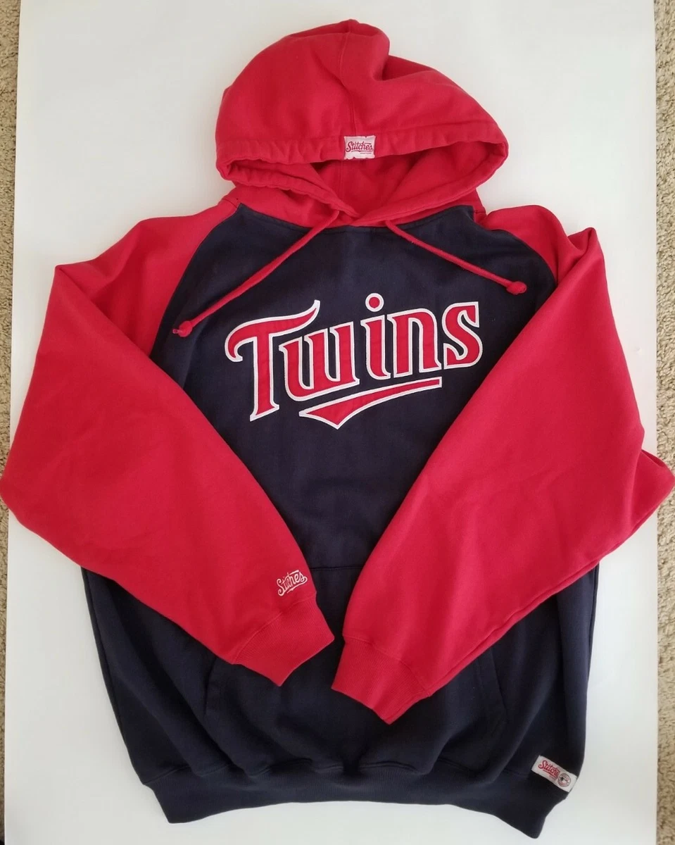 Men s Minnesota Twins Stitches Blue Red Hoodie Size Large