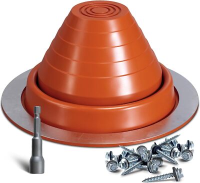 VIVIDA #3 Metal Roof Pipe Flashing Boot, Silicone Pipe Flashing Vent Boot, High