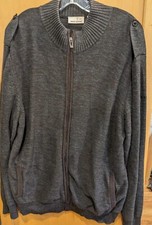 DKNY Jeans Men's Sweater Full Zip brown Cotton Long Sleeve Pullover Size XL