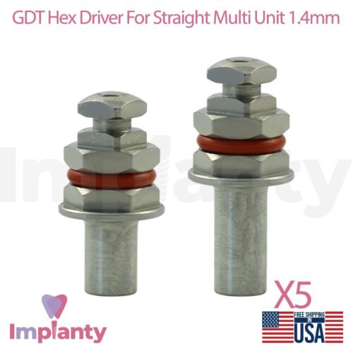5x Destornillador hexagonal GDT para multi unidad recta 1,4 mm acero inoxidable herramienta odontología - Imagen 1 de 4