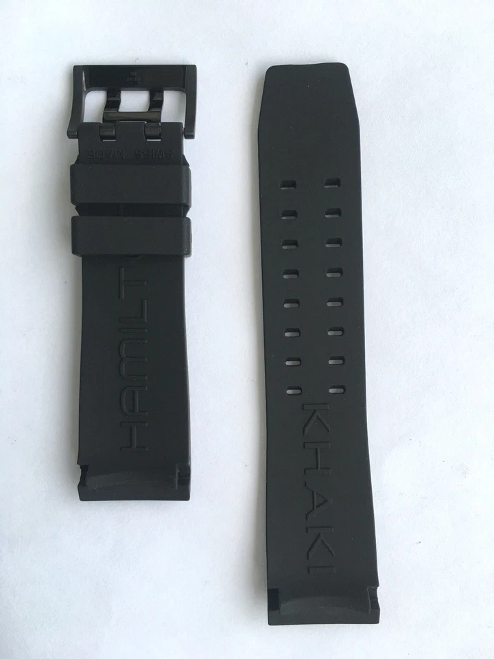 Original Hamilton BelowZero H785750 / H785850 Black Rubber Watch Band Strap - Image 2 of 4