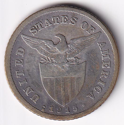 アメリカ領フィリピン 1905年 S 20Centavos 銀貨 アメリカ領フィリピン 1905年 S 20Centavos 銀貨 アメリカ領
