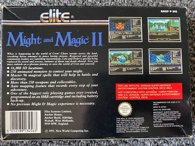 MIGHT AND MAGIC II SNES. Might And Magic 2 Super Nintendo Working