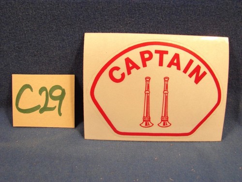 C29 FIRE FIGHTER REFLECTIVE HELMET CAR TRUCK WINDOW STICKER RED CAPTAIN