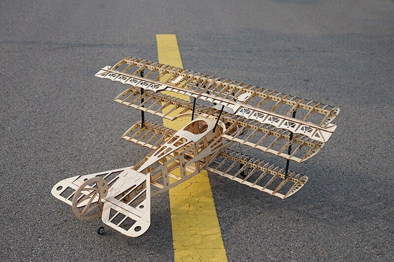New DIY Fokker Dr.I Red Baron Wood Plane Airplane Kit Model Toy Wingspan 102cm - Image 2 of 4