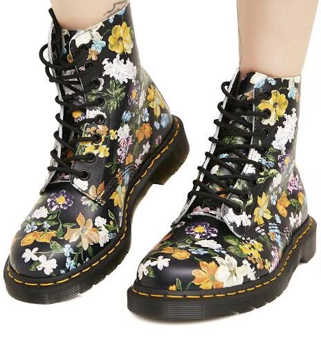 Doc Pascal DF Floral Flower Boots Leather UK4 EU37 US6.5 | eBay