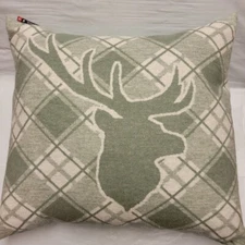 David Fussenegger Throw Pillow Sage Deer Stag Antlers Winter Christmas DF Cabin