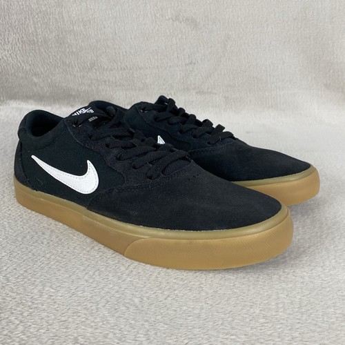 Nike Chron Men's Sneakers Skate Shoes 9 Black Gum Suede Canvas Lace Up