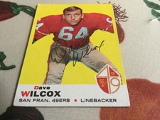 1969 Topps Dave Wilcox Autographed Football Card 49ers Oregon HOF (d.2023)
