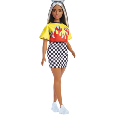 トップス Barbie Barbie Fashionistas Doll 179 Curvy Long Highlighted Hair & Flame
