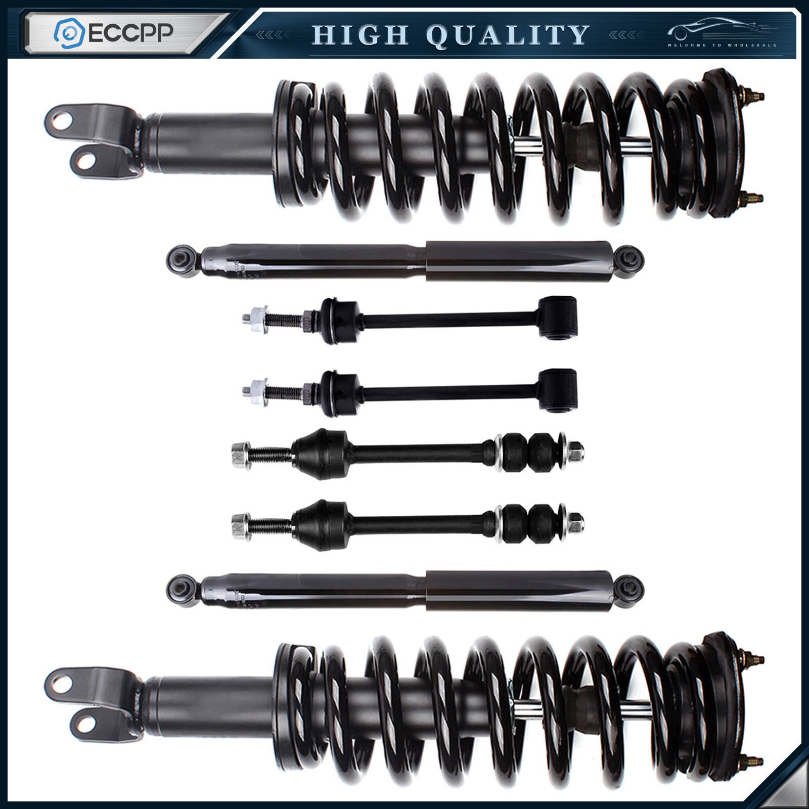 For 2006-08 Dodge Ram 1500 4WD Front Struts Rear Shocks Sway Bar (8pc Kit) 5.7L