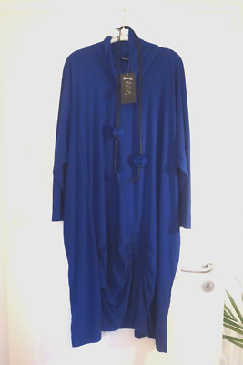 DIVAS PLANET Ballon Kleid mit Kette 50 52 54 (2) NEU blau mit Raffung LAGENLOOK